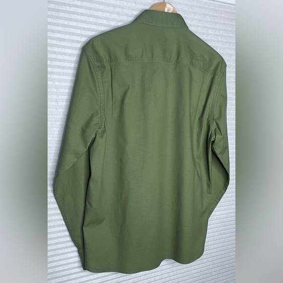 LL Bean BeanFlex® Twill Shirt, Traditional Untucked Fit, Long-Sleeve S REG Green - Picture 7 of 12